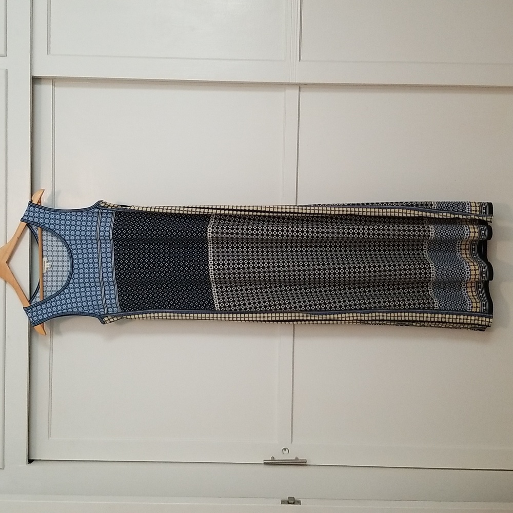 Max Studio Blue Print Maxi Dress EUC
